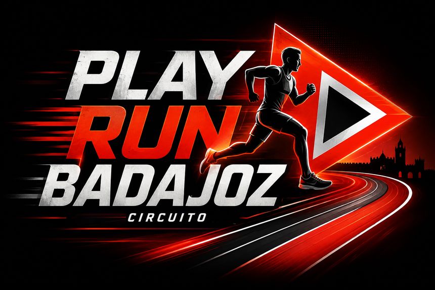 Logo Play Run Badajoz — Circuito de Carreras Populares 2026
